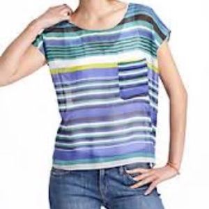 Anthropologie lightweight split back striped shirt